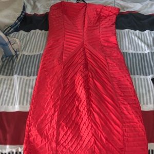 Strapless fitted mini dress